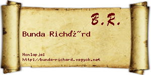 Bunda Richárd névjegykártya