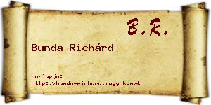 Bunda Richárd névjegykártya